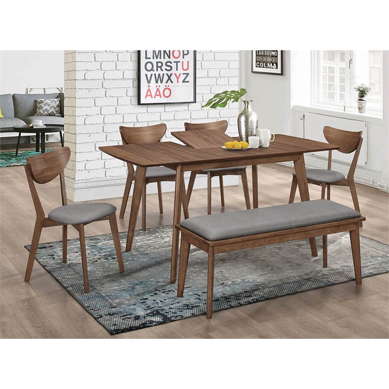 Alfredo Dining Side Chair Grey and Natural Walnut