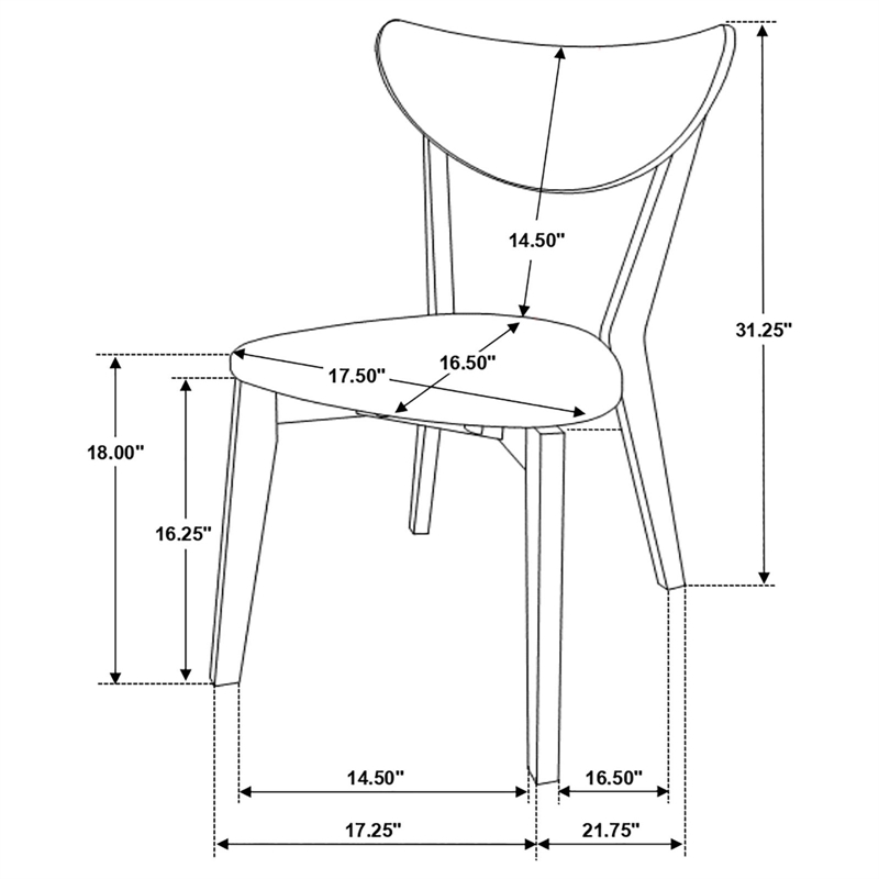Alfredo Dining Side Chair Grey and Natural Walnut