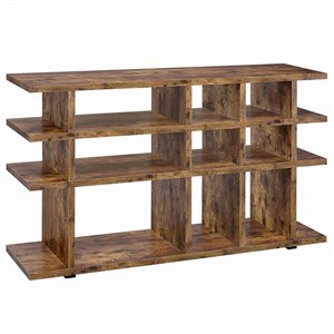 coaster 3 tier transitional bookcase in antique nutmeg