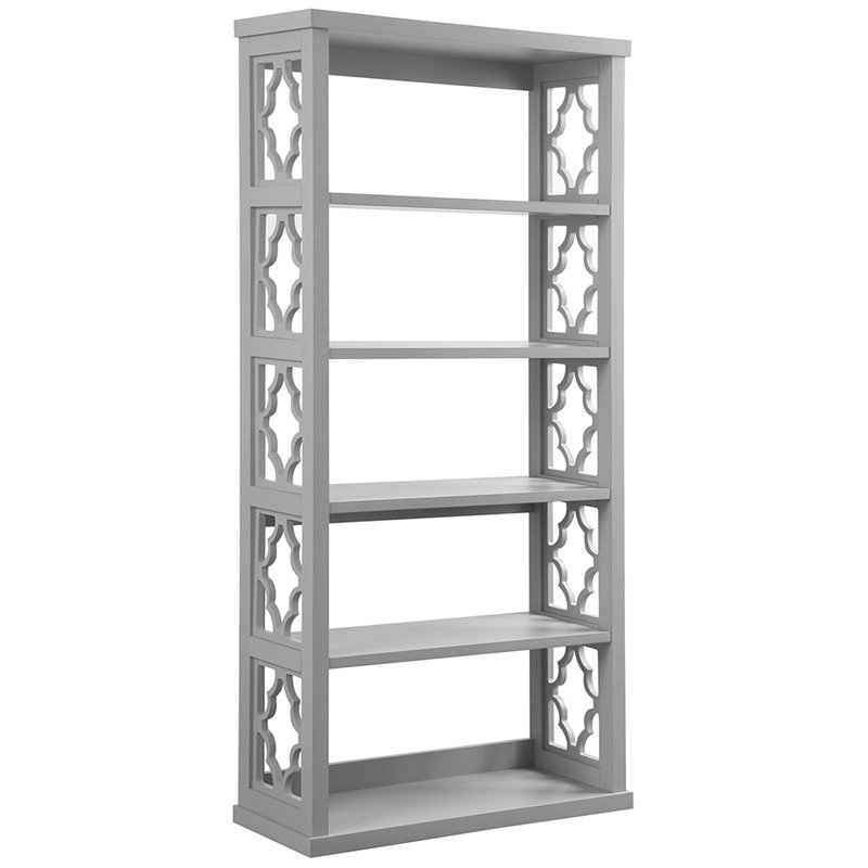 Coaster Trellis 5 Shelf Glamour Bookcase in Gray 802579