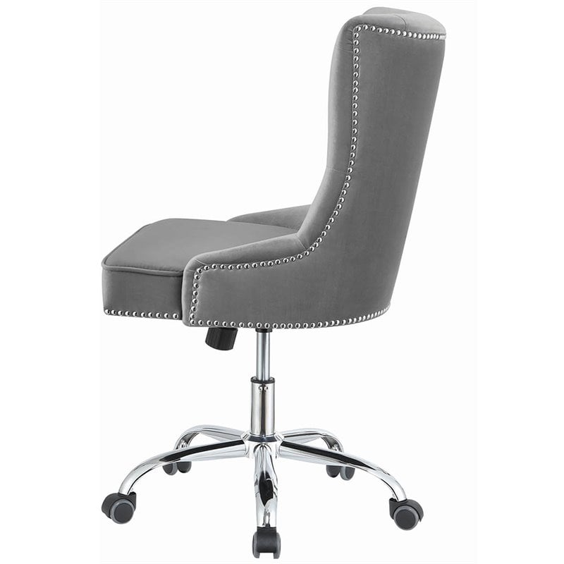 velvet studded office chair