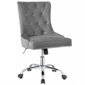 coaster velvet tufted swivel adjustable office chair