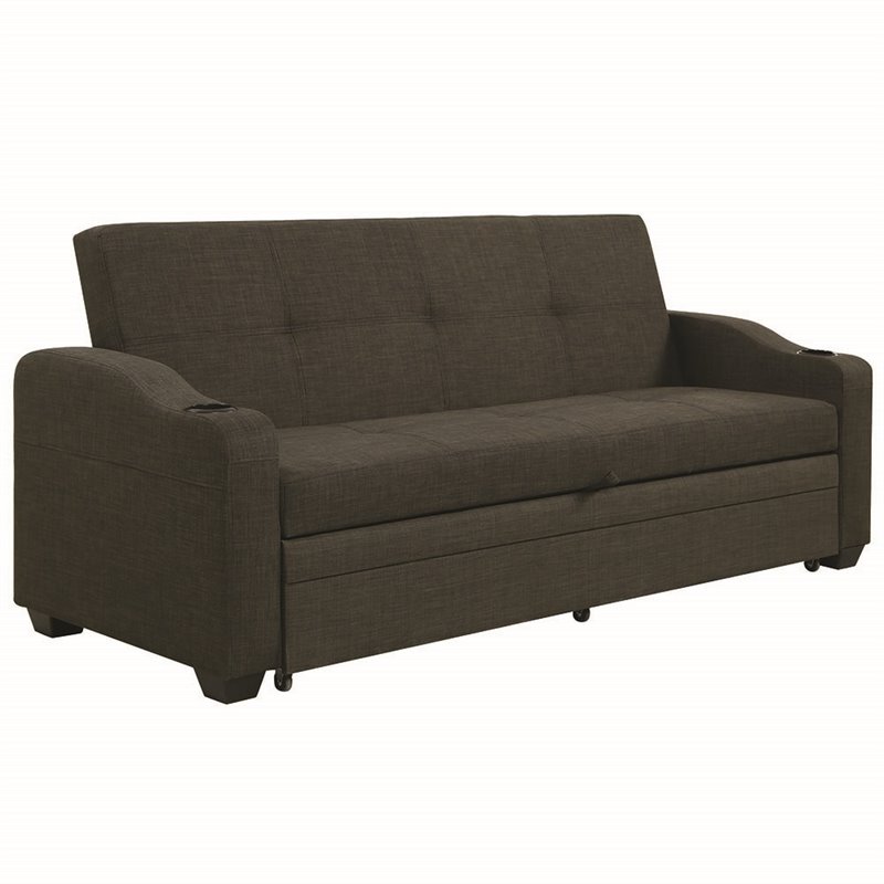 Coaster Miller Tufted Sleeper Sofa In Charcoal Gray And Black 360063 Coaster Miller Tufted Sleeper Sofa In