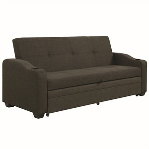 coaster miller tufted sleeper sofa in charcoal gray and black