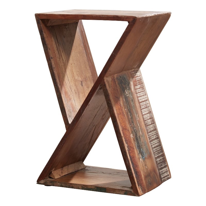 Lily Solid Reclaimed Wood Accent Side Table Natural