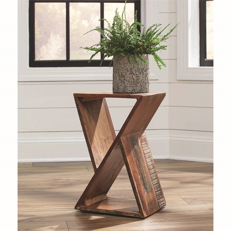 Lily Solid Reclaimed Wood Accent Side Table Natural