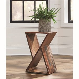 coaster geometric accent end table in natural