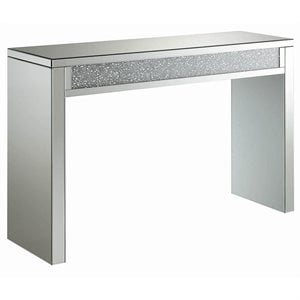 coaster mirrored accent console table in silver