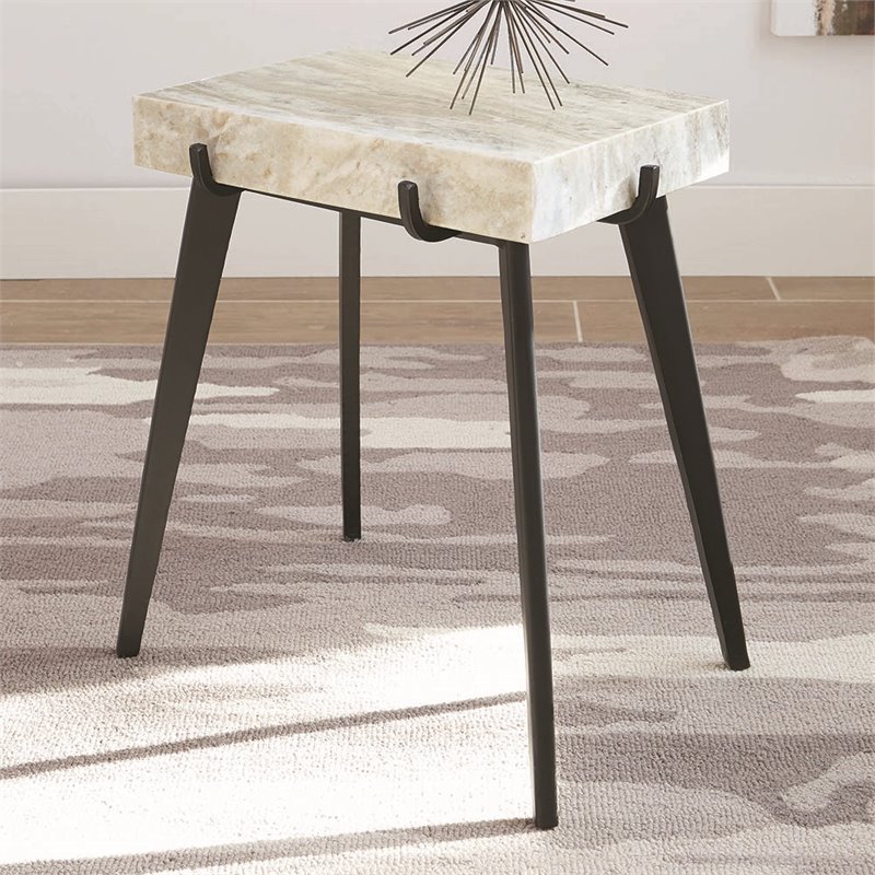 Coaster Marble Top Accent Table In White And Black 930066 Coaster Marble Top Accent Table In