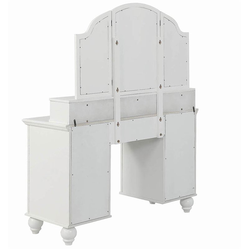 Coaster Reinhart 2piece Wood Vanity Set with Stool White and Beige Cymax Business