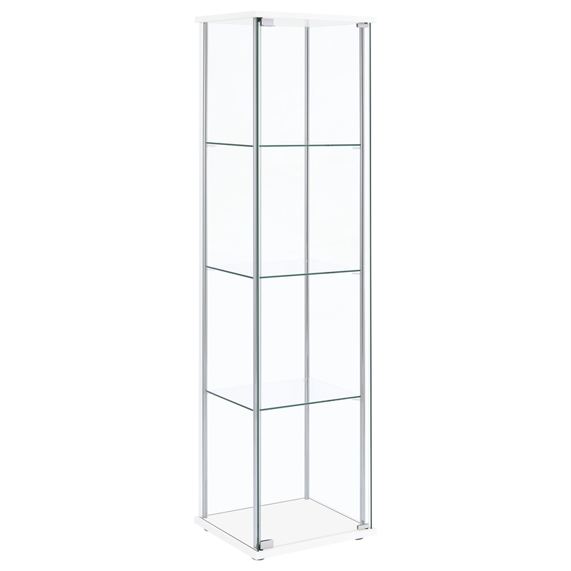 Coaster Bellatrix 3-shelf Clear Glass Curio Cabinet in White