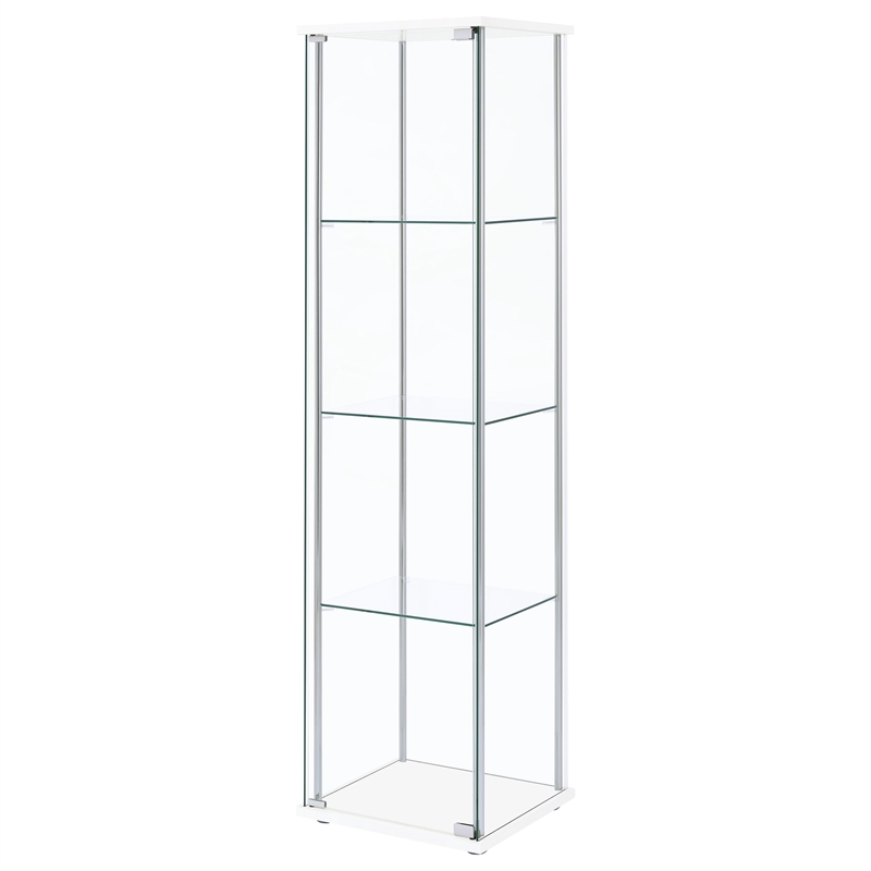 Coaster Bellatrix 3-shelf Clear Glass Curio Cabinet in White
