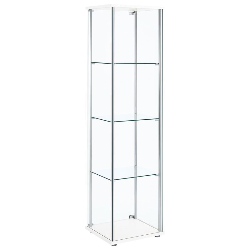 Coaster Bellatrix 3-shelf Clear Glass Curio Cabinet in White