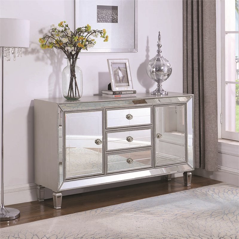 Coaster 60 Mirrored Accent Cabinet In, Mirrored Accent Chest Dresser