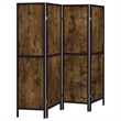 Deepika 4-Panel Room Divider Folding Screen Rustic Nutmeg