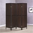 Coaster 4 Panel Room Divider in Rustic Tobacco and Cappuccino