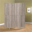Coaster 4 Panel Room Divider in Driftwood Gray