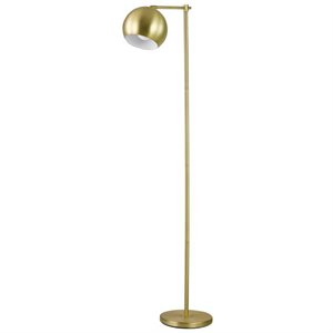 coaster industrial metal floor lamp with dome shade in gold