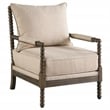 Blanchett Upholstered Bobbin Accent Chair Turned Wood Frame Beige and Natural
