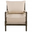 Blanchett Upholstered Bobbin Accent Chair Turned Wood Frame Beige and Natural