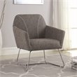 Coaster Faux Leather Accent Chair in Gray and Chrome