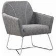 Coaster Faux Leather Accent Chair in Gray and Chrome