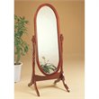 Coaster Oval Wood Cheval Mirror with Stand Turned Posts in Merlot