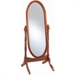 Coaster Oval Wood Cheval Mirror with Stand Turned Posts in Merlot