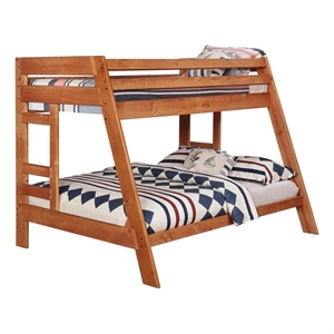Coaster Wrangle Hill Twin over Full Wood Bunk Bed with Ladder in Natural Finish