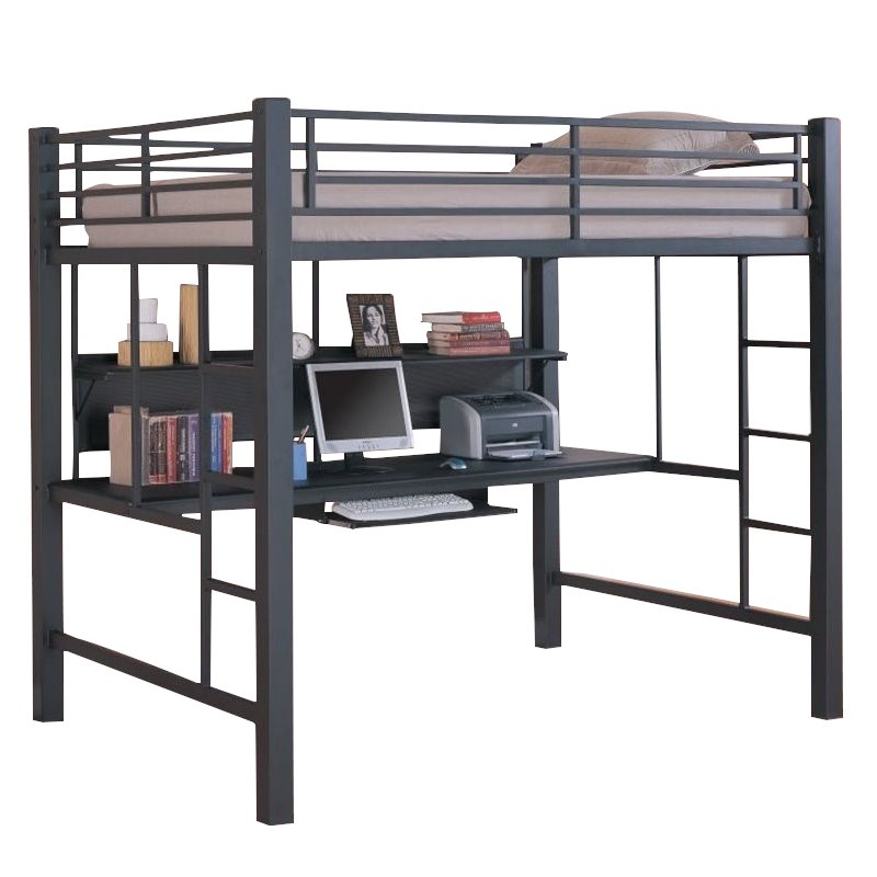 Coaster Avalon Full Metal Loft Bed In, Metal Full Loft Bed With Desk Underneath
