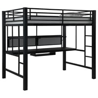 Dhp abode full-size loft bed metal fashion frame with desk