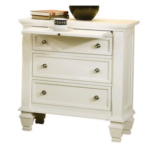 coaster sandy beach nightstand with pull out shelf