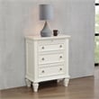 Sandy Beach 3-drawer Nightstand Cream White