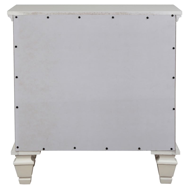 Sandy Beach 3-drawer Nightstand Cream White