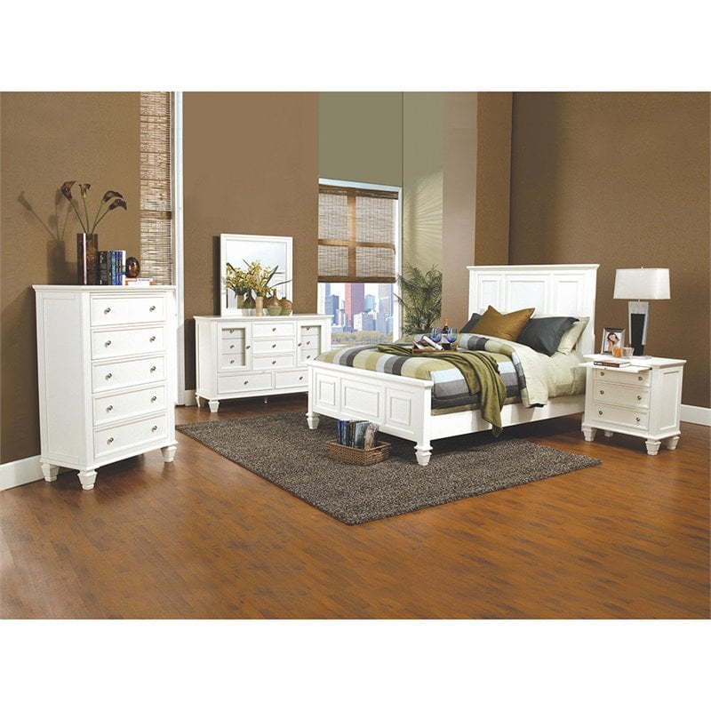 Sandy Beach 5-drawer Bedroom Chest Cream White