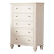 Sandy Beach 5-drawer Bedroom Chest Cream White Sandy Beach 5-drawer Bedroom Chest Cream White