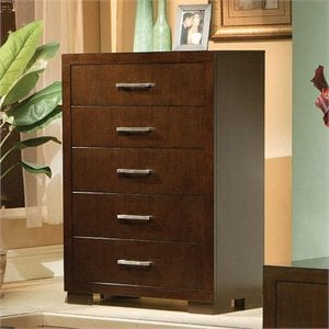 Coaster Jessica Contemporary Wood 5-Drawer Chest in Cappuccino