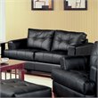 Coaster Samuel Transitional Faux Leather Tufted Loveseat in Black