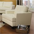 Coaster Samuel Transitional Faux Leather Tufted Accent Chair in Cream