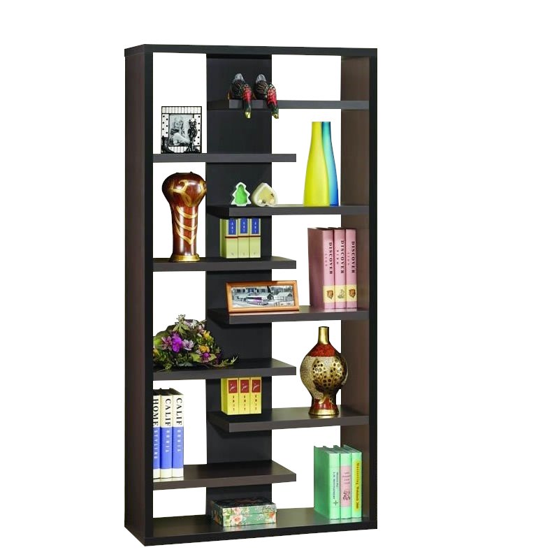 Coaster Wood Bookcase with Staggered Floating Shelves in Cappuccino