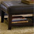 Coaster Faux Leather Coffee Table Ottoman in Brown and Cappuccino