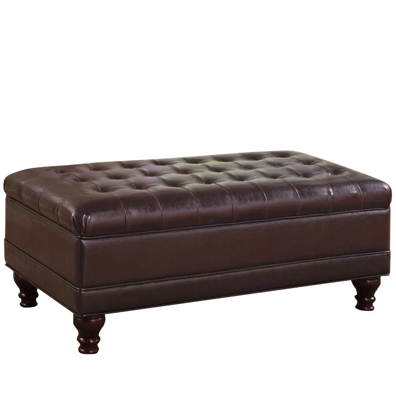Coaster Faux Leather Storage Ottoman In, Faux Leather Storage Ottoman Coffee Table