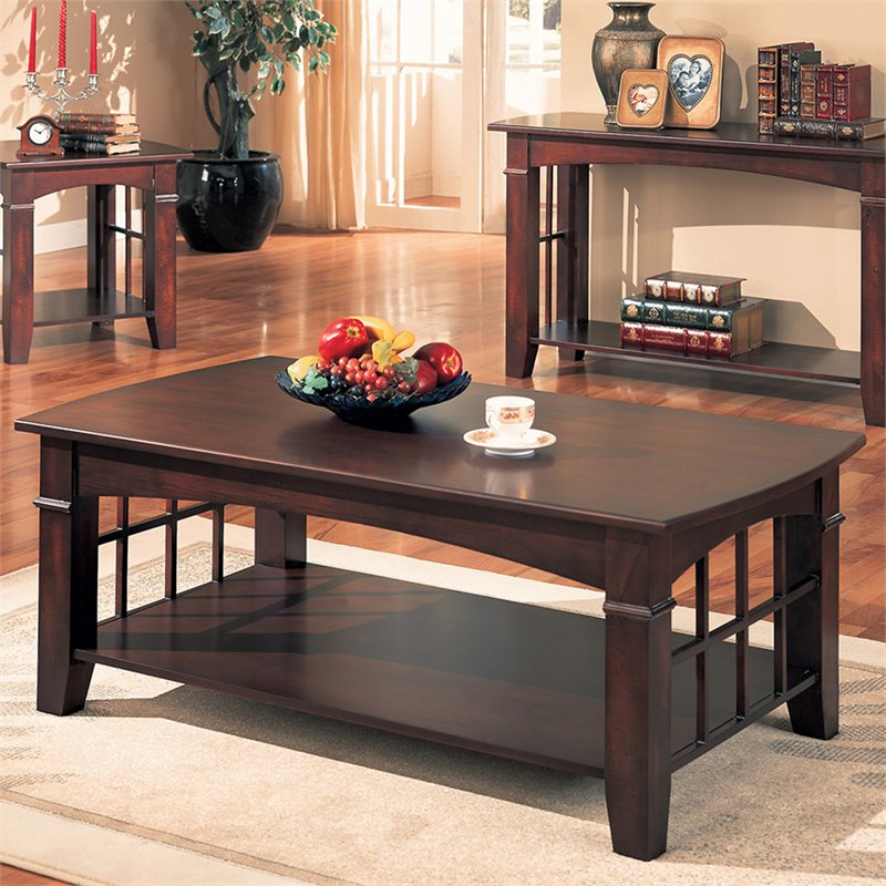 Coaster Abernathy Tapered Leg Coffee Table in Merlot 700008