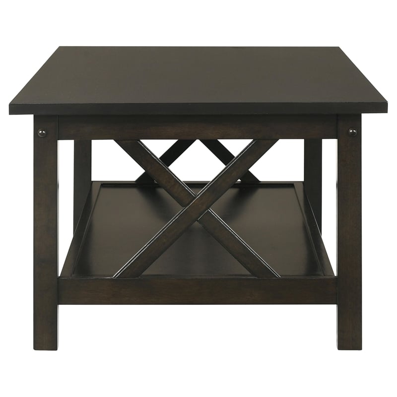 Rachelle 3-piece Rectangular Coffee Table Set Deep Merlot