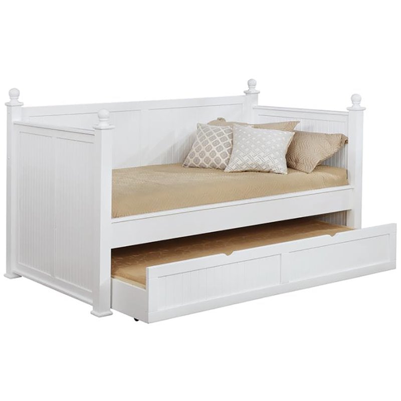 Coaster Twin Daybed with Trundle in White Cymax Business