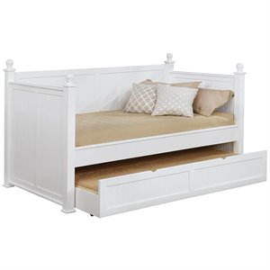 coaster twin daybed with trundle in white