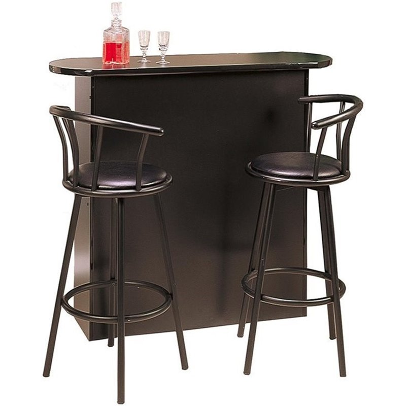 Coaster Windsor 29" Faux Leather Bar Stool in Black 2398