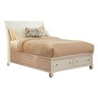 Sandy Beach Wood Eastern King Storage Panel Bed Cream White