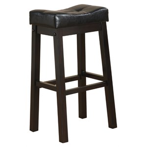 coaster sofie faux leather bar stool in black and cappuccino