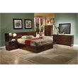 Jessica Wood Queen LED Panel Bed Cappuccino